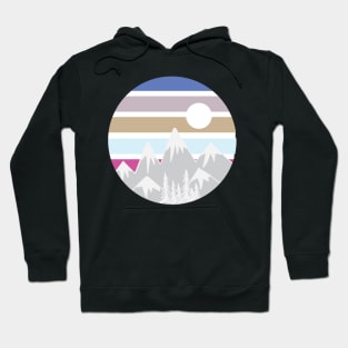 Striped Mountains Circle Hoodie